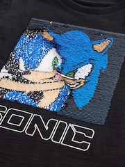 Sonic Black Long Sleeve Flippy Sequin License T-Shirt (3-14yrs) - Image 4 of 4