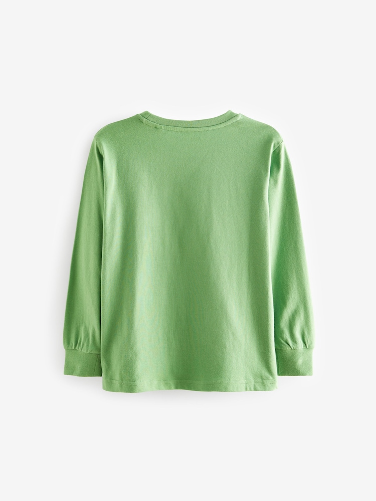 Green Minecraft Creeper Long Sleeve Flippy Sequin T-Shirt (4-16yrs) - Image 2 of 3