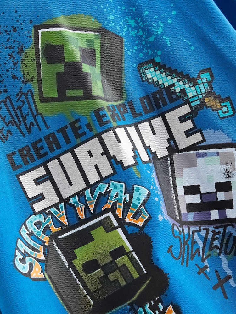 Blue Minecraft Long Sleeve Hoodie (4-16yrs) - Image 3 of 3