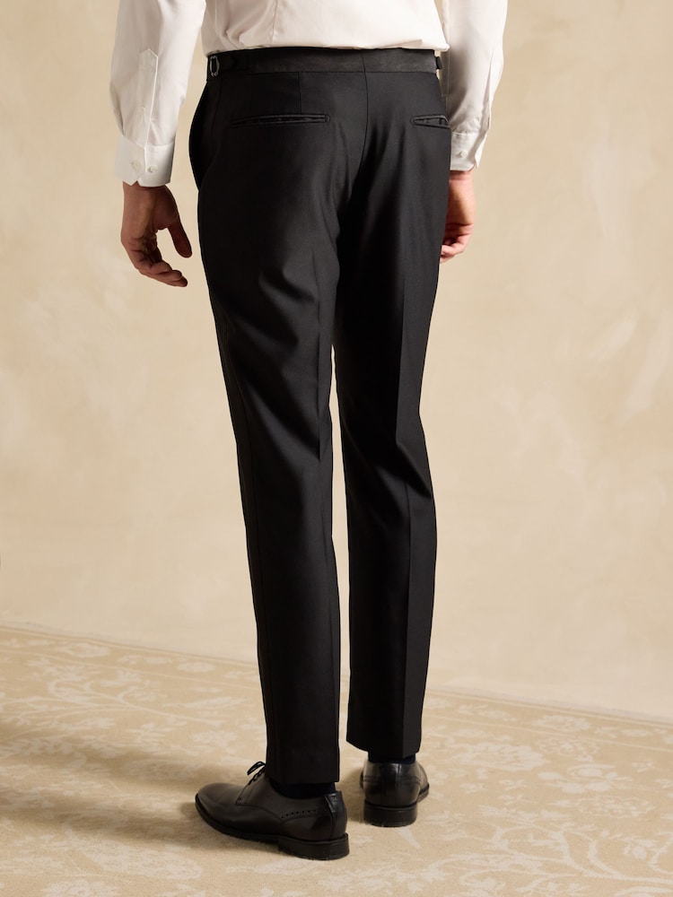 Joules Black Slim Fit Tuxedo Suit Trousers - Image 2 of 9