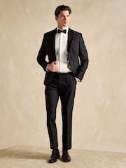 Joules Black Slim Fit Tuxedo Suit Trousers - Image 4 of 9