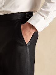 Joules Black Slim Fit Tuxedo Suit Trousers - Image 5 of 9