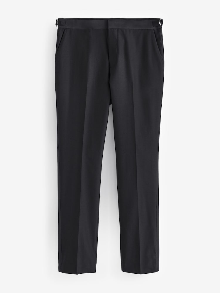 Joules Black Slim Fit Tuxedo Suit Trousers - Image 6 of 9