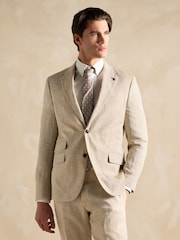 Joules Cream Slim Textured Suit Jacket - Image 1 of 13