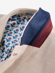 Joules Cream Slim Textured Suit Jacket - Image 11 of 13