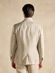 Joules Cream Slim Textured Suit Jacket - Image 7 of 13