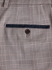Joules Pink Slim Fit Trimmed Check Suit Trousers - Image 6 of 7