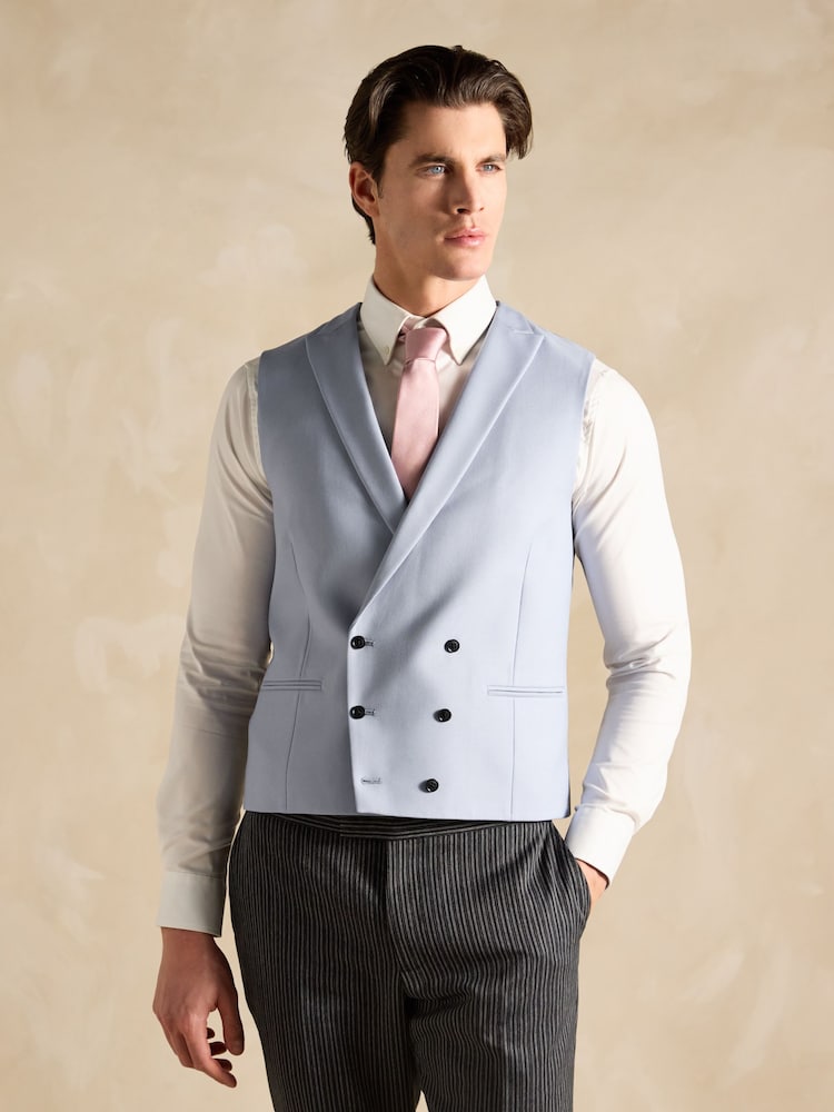 Joules Light Blue Morning Suit Waistcoat - Image 1 of 6