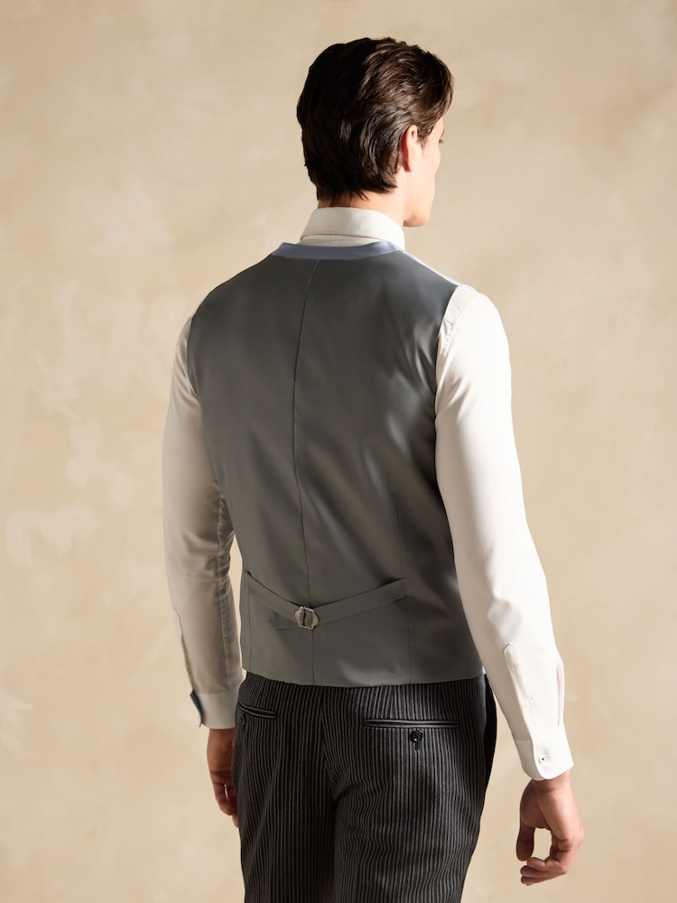 Joules Light Blue Morning Suit Waistcoat - Image 2 of 6