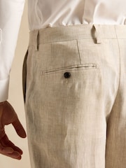 Cream Slim Textured Suit Trousers - Image 3 of 10