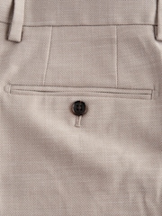 Cream Slim Textured Suit Trousers - Image 9 of 10