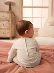 Ecru White Occasion Mock Shirt Baby Sleepsuit (0-18mths) - Image 2 of 11