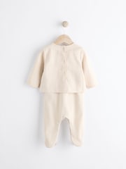 Ecru White Occasion Mock Shirt Baby Sleepsuit (0-18mths) - Image 5 of 11