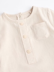 Ecru White Occasion Mock Shirt Baby Sleepsuit (0-18mths) - Image 8 of 11