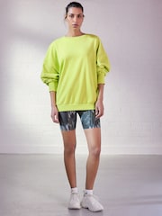 Lime Green Oversized Active Longline Relaxed Summer Crew Neck Sweatshirt - Image 2 of 7