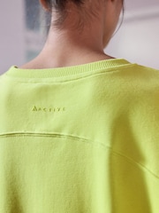 Lime Green Oversized Active Longline Relaxed Summer Crew Neck Sweatshirt - Image 5 of 7