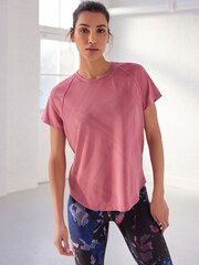 Blush Pink Active Short Sleeve Jacquard Geo Sport Top - Image 1 of 1