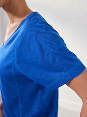 Blue Active Sports Short Sleeve V-Neck Top - Image 4 of 6