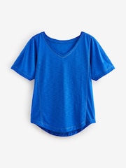 Blue Active Sports Short Sleeve V-Neck Top - Image 5 of 6