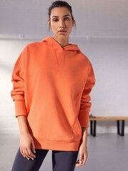 Coral Pink Oversized Relaxed Fit Active Longline Overhead Hoodie - Image 2 of 8
