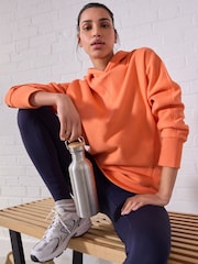 Coral Pink Oversized Relaxed Fit Active Longline Overhead Hoodie - Image 3 of 8