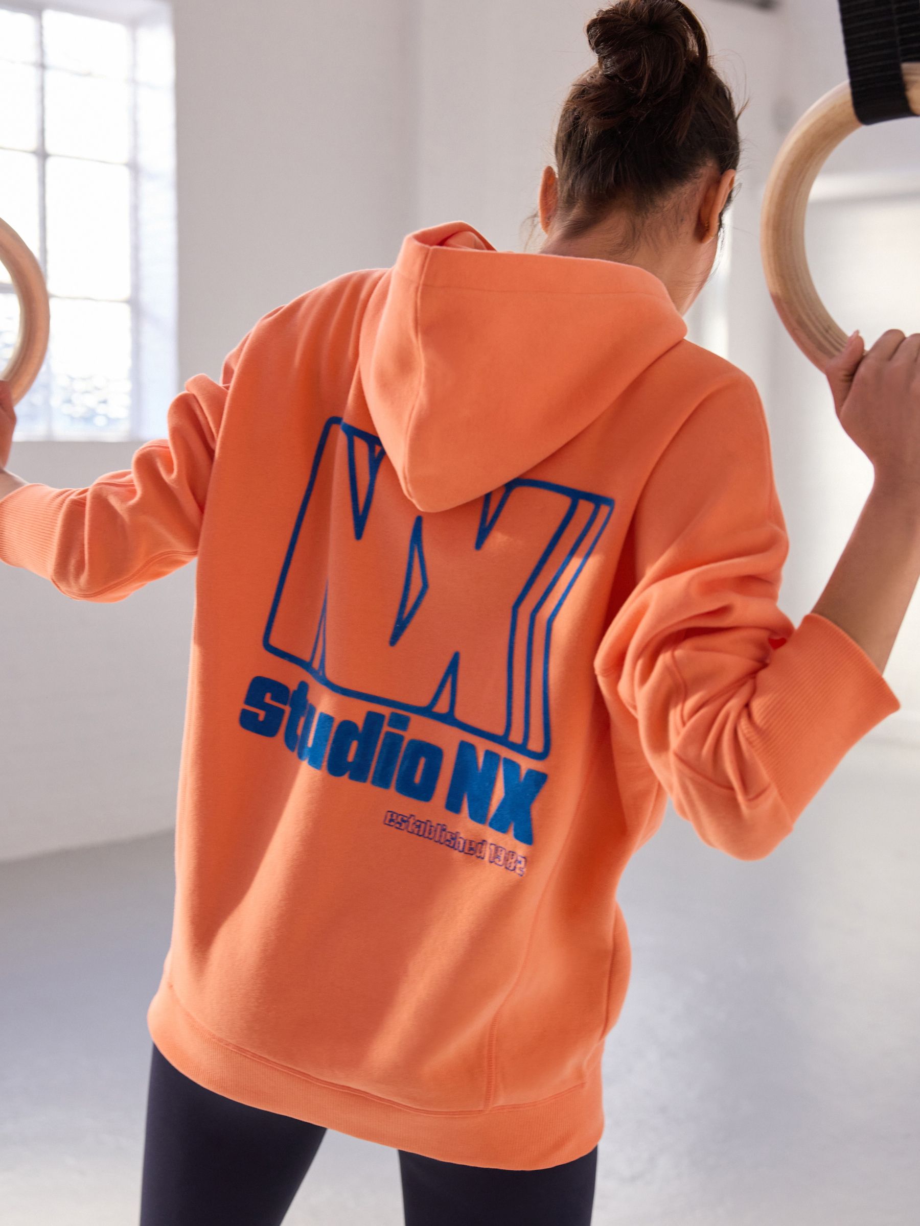 Nike orange longline hoodie store