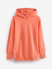 Coral Pink Oversized Relaxed Fit Active Longline Overhead Hoodie - Image 6 of 8