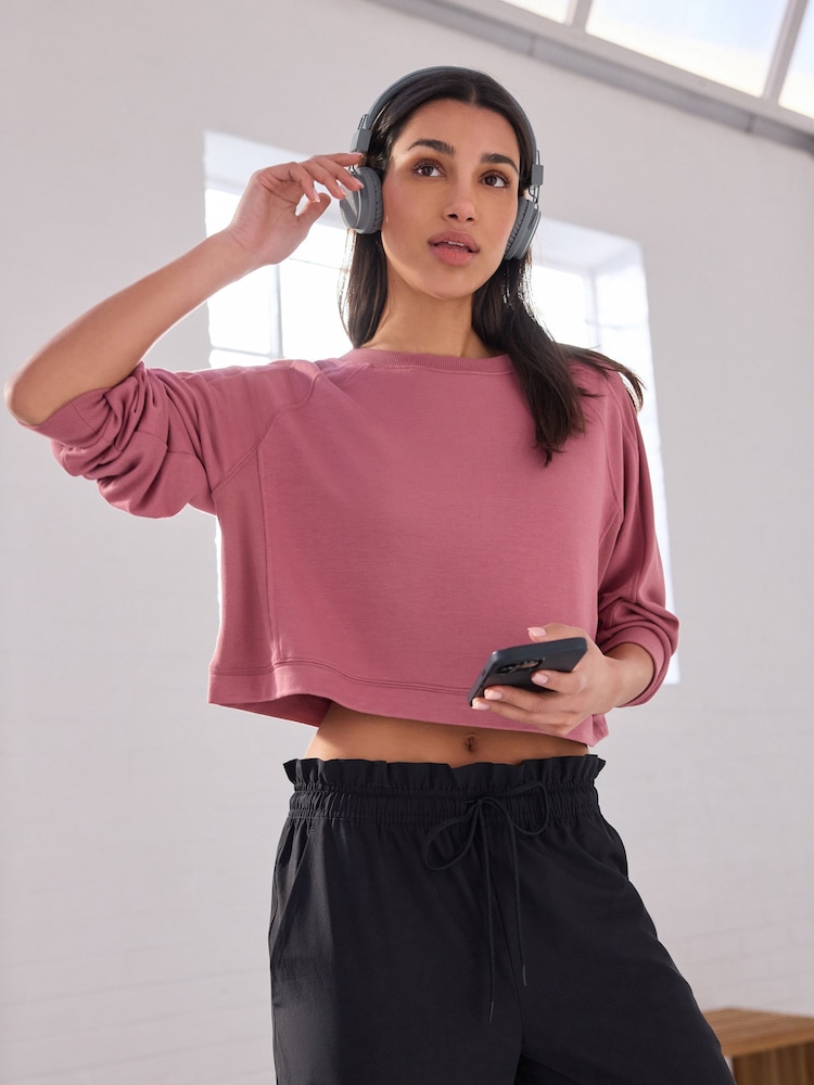Raspberry Pink Soft Touch Raglan Sleeve Sweatshirt - Image 1 of 1 Raspberry Pink Soft Touch Raglan Sleeve Sweatshirt - Image 1 of 1