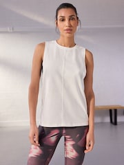 Ecru White 100% Cotton Active Jersey Tank - Image 1 of 7