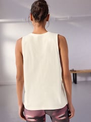 Ecru White 100% Cotton Active Jersey Tank - Image 4 of 7