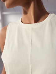 Ecru White 100% Cotton Active Jersey Tank - Image 5 of 7