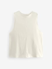 Ecru White 100% Cotton Active Jersey Tank - Image 6 of 7