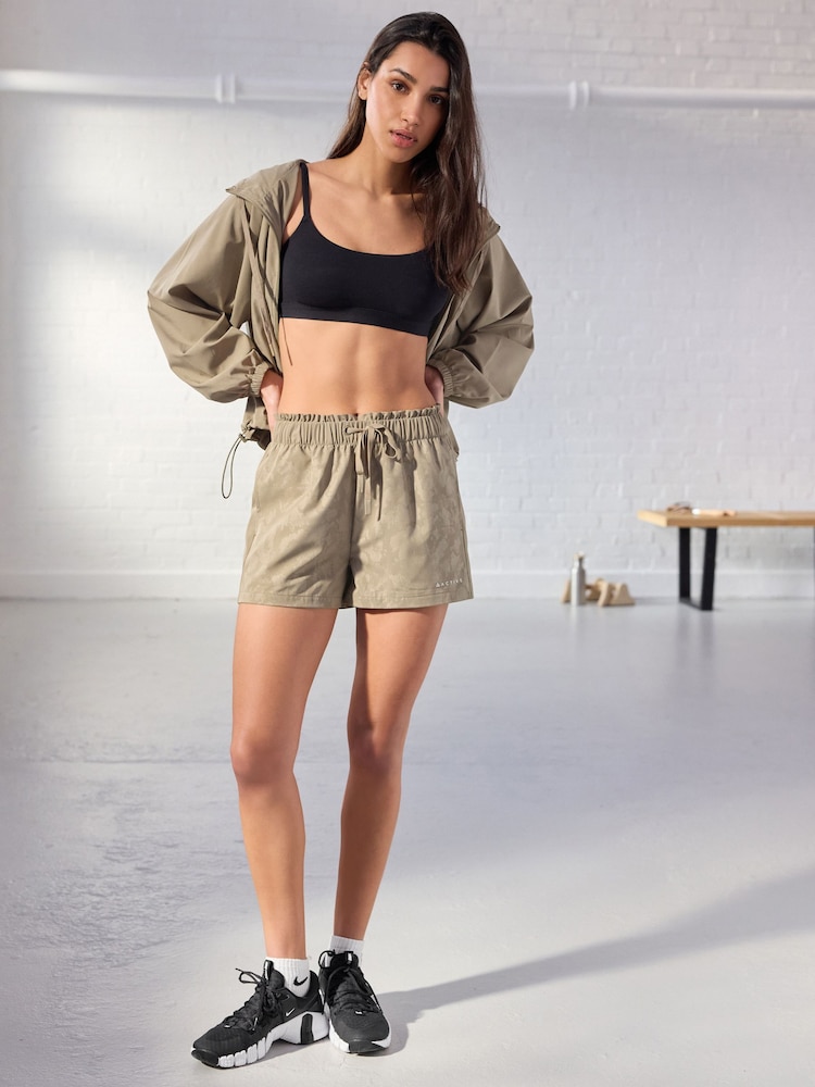 Khaki Camo Active Paperbag Shorts - Image 2 of 7