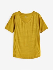 Yellow Active Sports Short Sleeve V-Neck Top - Image 6 of 7