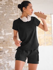 Black Active Cargo Shorts - Image 3 of 7