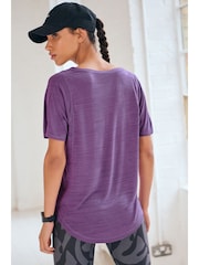 Purple Active Sports Short Sleeve V-Neck Top - Image 3 of 6