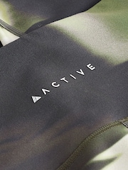 Khaki Green Print Active Yoga Leggings - Image 7 of 7