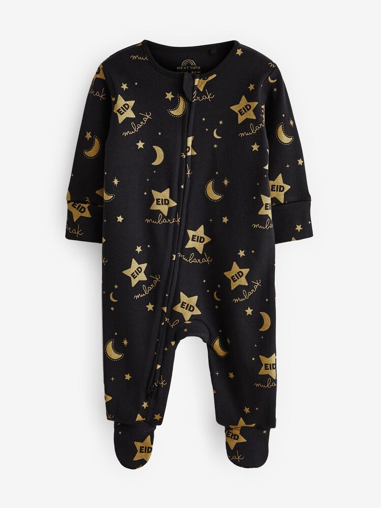 Black/Gold Baby Eid Sleepsuit (0mths-2yrs) - Image 1 of 1