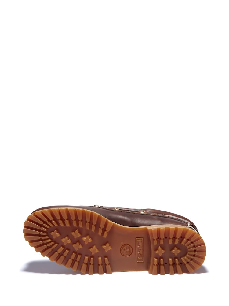 Timberland Brown 3 Eye Lug Boat Shoes - Image 7 of 8