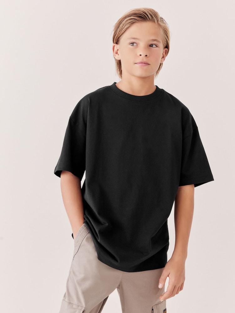 Black Relaxed Fit Short Sleeve T-Shirt (3-16yrs) - Image 1 of 7