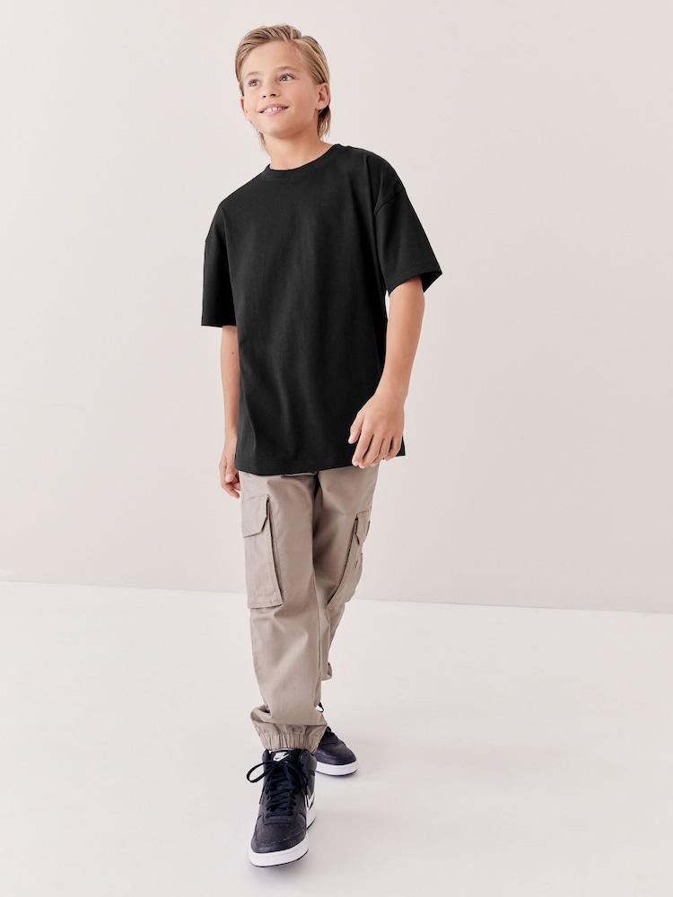 Black Relaxed Fit Short Sleeve T-Shirt (3-16yrs) - Image 2 of 7