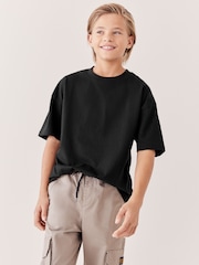 Black Relaxed Fit Short Sleeve T-Shirt (3-16yrs) - Image 3 of 7