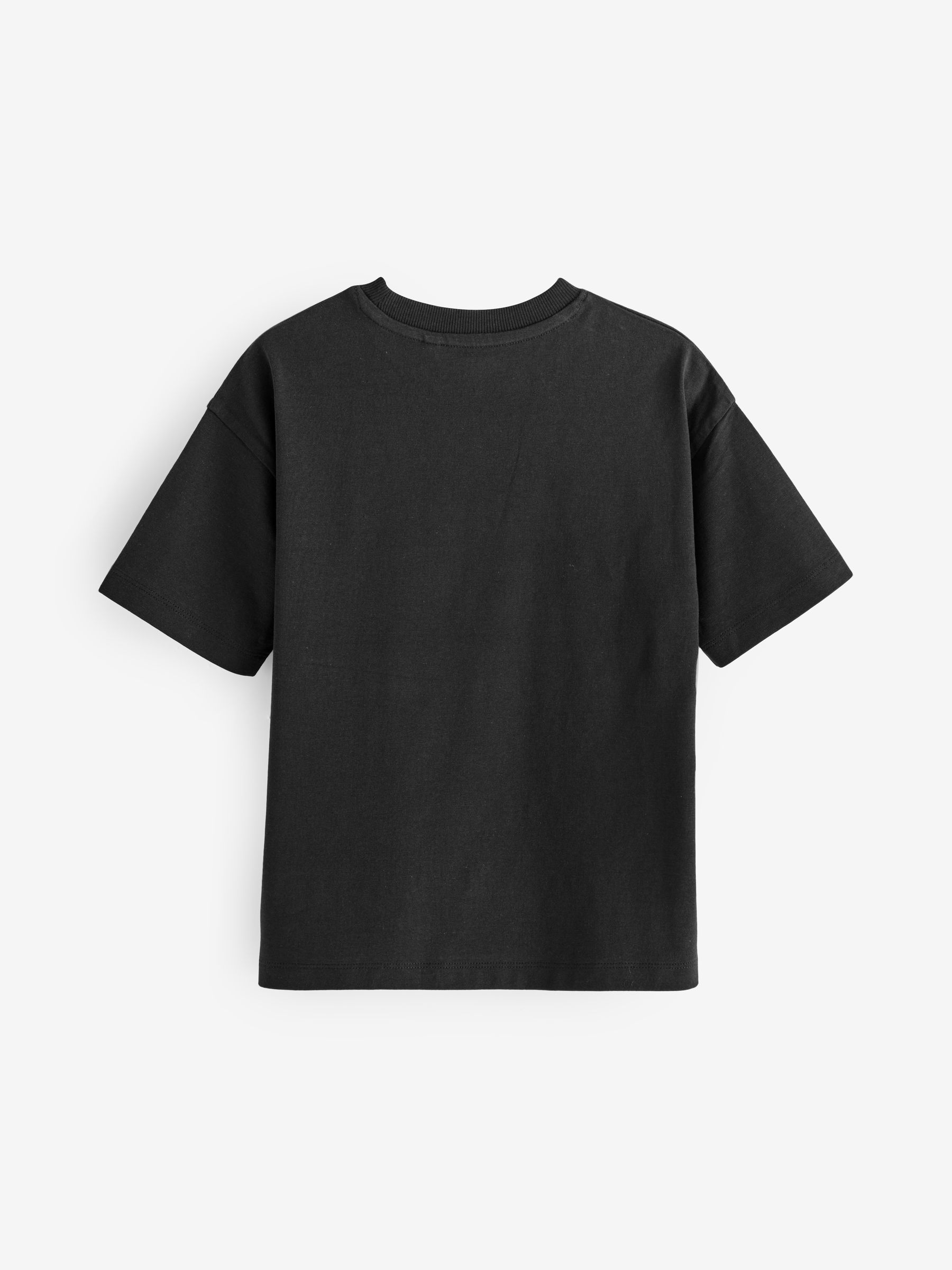 Buy Black Relaxed Fit Short Sleeve T-Shirt (3-16yrs) from the Next