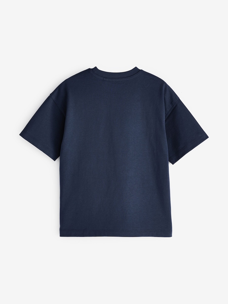 Blue Navy Relaxed Fit Short Sleeve T-Shirt (3-16yrs) - Image 4 of 5