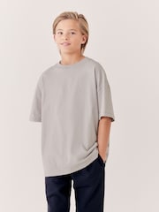 Blassgrau - Kurzarm-T-Shirt aus 100 % Baumwolle (3–16J.) - Bild 2 von 7