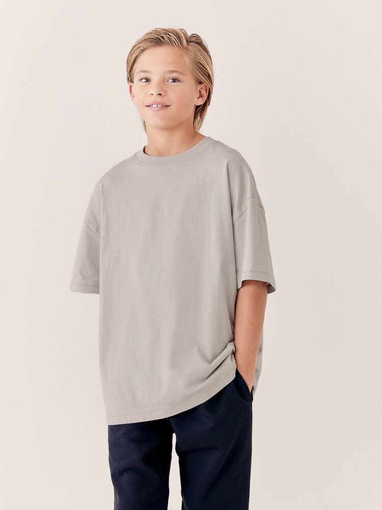 Blassgrau - Kurzarm-T-Shirt aus 100 % Baumwolle (3–16J.) - Bild 2 von 7