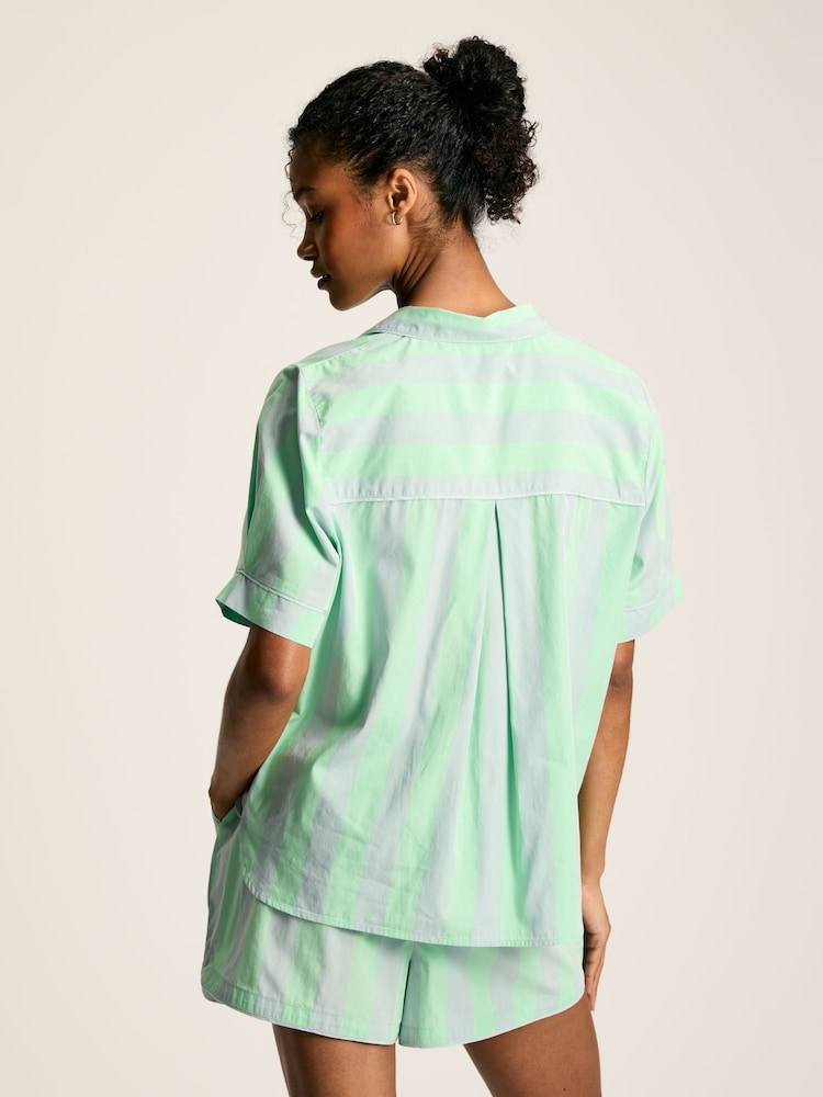 Joules Olivia Blue & Green Striped Pyjama Set - Image 2 of 7 Joules Olivia Blue & Green Striped Pyjama Set - Image 2 of 7