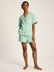 Joules Olivia Blue & Green Striped Pyjama Set - Image 3 of 7