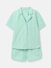 Joules Olivia Blue & Green Striped Pyjama Set - Image 7 of 7