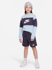 Nike Blue Sweatshirt and Shorts Tracksuit - Image 1 of 8